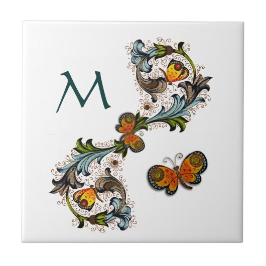 Florentijnse keramische monogram tegeltje (Voorkant)