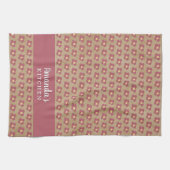 Florentijnse naam Rustic Beige Red Flower Pattern Theedoek (Horizontaal)