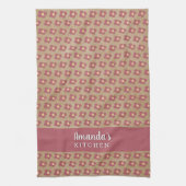 Florentijnse naam Rustic Beige Red Flower Pattern Theedoek (Verticaal)