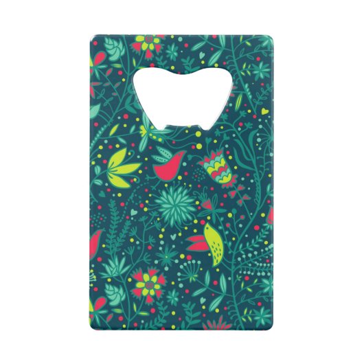 Florentijnse patronen met cartoons 2 creditkaart flessenopener (Voorkant)