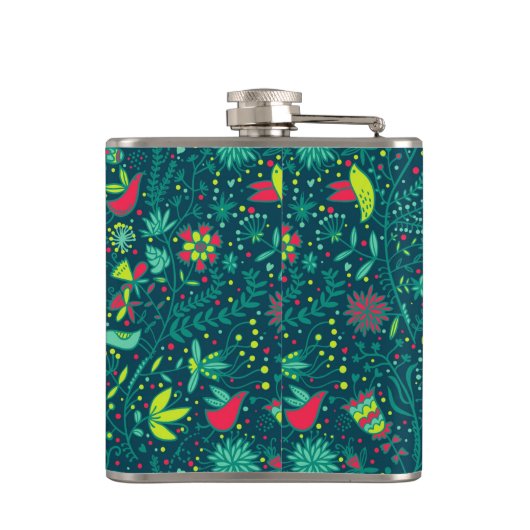 Florentijnse patronen met cartoons 2 heupfles (Achterkant)