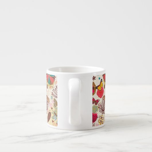 Florentijnse patroon in retrorestandaard 4 espresso kop (Achterkant)