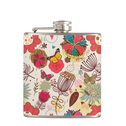 Florentijnse patroon in retrorestandaard 4 heupfles (Voorkant)