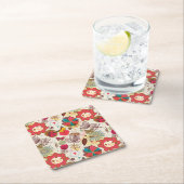 Florentijnse patroon in retrorestandaard 4 kartonnen onderzetters (Insitu)