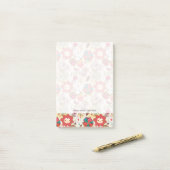 Florentijnse patroon in retrorestandaard 4 post-it® notes (Op bureau)