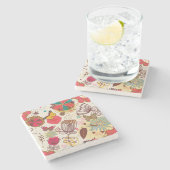 Florentijnse patroon in retrorestandaard 4 stenen onderzetter (Zijkant)