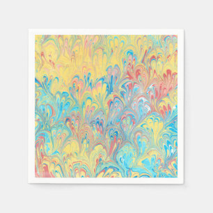 Florentijnse pauwenveer gemarmerd papieren servett servet