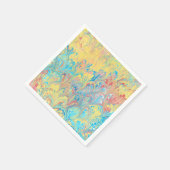 Florentijnse pauwenveer gemarmerd papieren servett servet (Hoek)