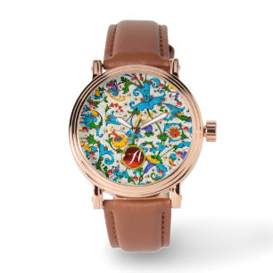 FLORENTIJNSE RENAISSANCE BLAUWE BLOEMENKRULLEN MON HORLOGE