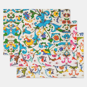 FLORENTIJNSE RENAISSANCE BLOEMENKRULLEN, BLOEMEN INPAKPAPIER VEL