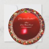 FLORENTIJNSE RENAISSANCE RODE BLOEMENKANS MONOGRAM KAART (Achterkant)