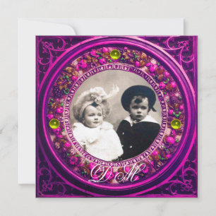FLORENTIJNSE RENAISSANCE ROZE BLOEMENKRANS INITIAL KAART
