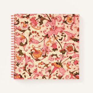 FLORENTIJNSE RENAISSANCE ROZE BLOEMENKRULLEN, BLOE NOTITIEBOEK