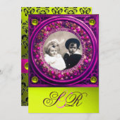 FLORENTIJNSE RENAISSANCE VRUCHTEN DAMAST MONOGRAM KAART (Voorkant / Achterkant)