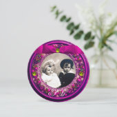 FLORENTIJNSE RENAISSANCE VRUCHTEN ROZE LINT INITIA KAART (Staand voorkant)