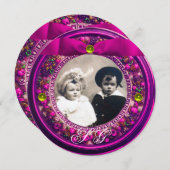 FLORENTIJNSE RENAISSANCE VRUCHTEN ROZE LINT INITIA KAART (Voorkant / Achterkant)