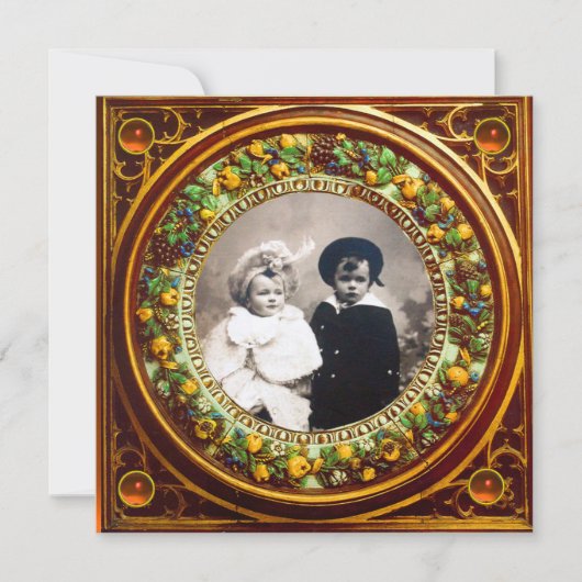 FLORENTIJNSE RENAISSANCE VRUCHTEN ZWART SINAASAPPE KAART (Voorkant)