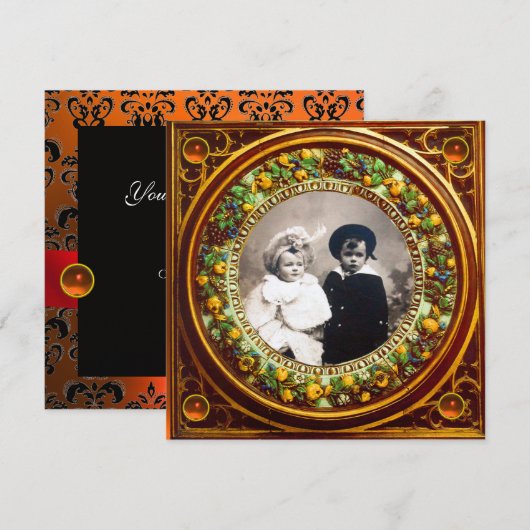 FLORENTIJNSE RENAISSANCE VRUCHTEN ZWARTE ORANJE DA KAART (Voorkant / Achterkant)