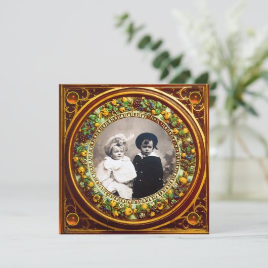 FLORENTIJNSE RENAISSANCE VRUCHTEN ZWARTE ORANJE DA KAART (Staand voorkant)