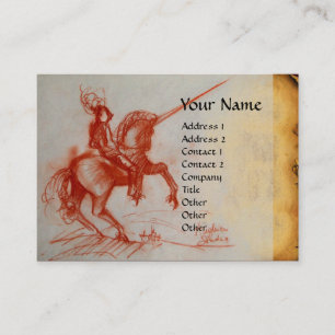 FLORENTIJNSE RIDDER TE PAARD Monogram crème Visitekaartje