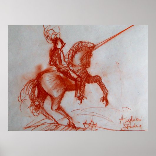 FLORENTIJNSE RIDDER TE PAARD POSTER (Voorkant)