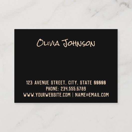 Florentijnse roze bloemen gouden polka punts glitt visitekaartje (Achterkant)