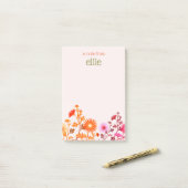 Florentijnse roze Boho Country Blocnote Post-it® Notes (Op bureau)