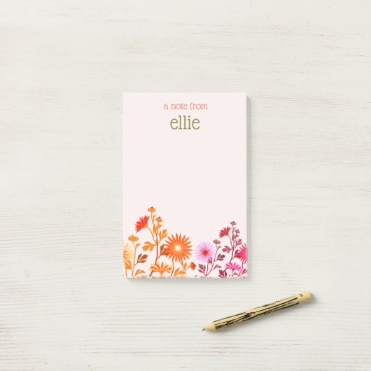Florentijnse roze Boho Country Blocnote Post-it® Notes (Op bureau)