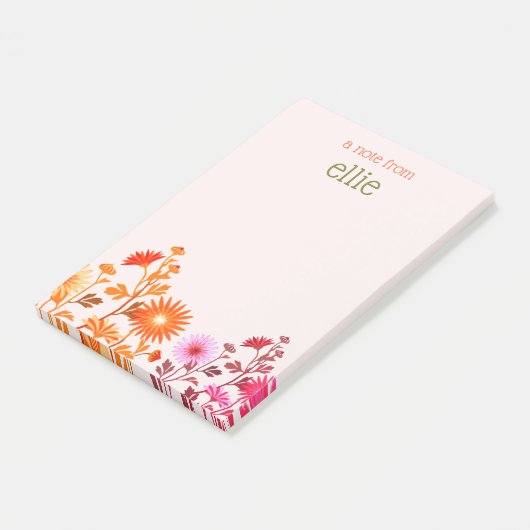 Florentijnse roze Boho Country Blocnote Post-it® Notes (Schuin)