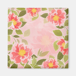 Florentijnse roze en koraalachtergrond magneet