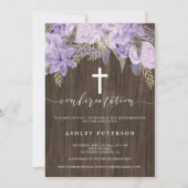 Florentijnse roze lavendel waterverf houtbevestigi kaart (Voorkant)