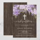 Florentijnse roze lavendel waterverf houtbevestigi kaart (Voorkant / Achterkant)