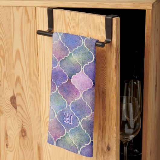 Florentijnse Tegels met Monogram Theedoek (Derde Gevouwen)