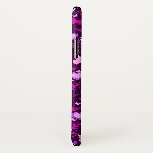 Florentijnse vlinder & hartenroze ifoon Case-Mate iPhone case (Achterkant / rechts)