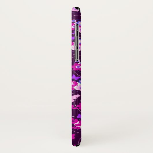 Florentijnse vlinder & hartenroze ifoon Case-Mate iPhone case (Achterkant/links)