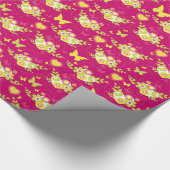 Florentijnse vlinders en roze voorjaarspatroon van cadeaupapier (Hoek)