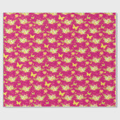 Florentijnse vlinders en roze voorjaarspatroon van cadeaupapier (Vlak)