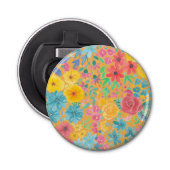 Florentijnse waterverf in geel button flesopener (Voorkant)