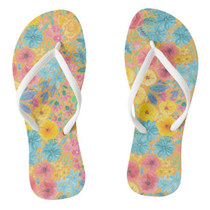 Florentijnse waterverf in geel teenslippers