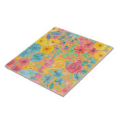 Florentijnse waterverf in geel tegeltje (Zijkant)