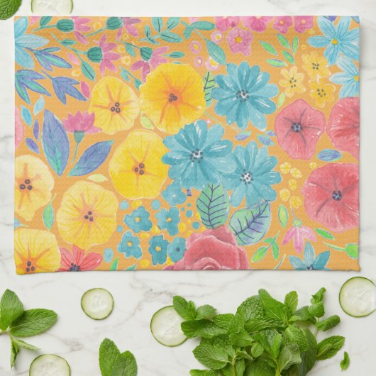 Florentijnse waterverf in geel theedoek (Gevouwen)