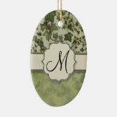 Florentijnse Waterverf Ivy met Monogram Keramisch Ornament (Rechts)