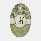 Florentijnse Waterverf Ivy met Monogram Keramisch Ornament (Links)