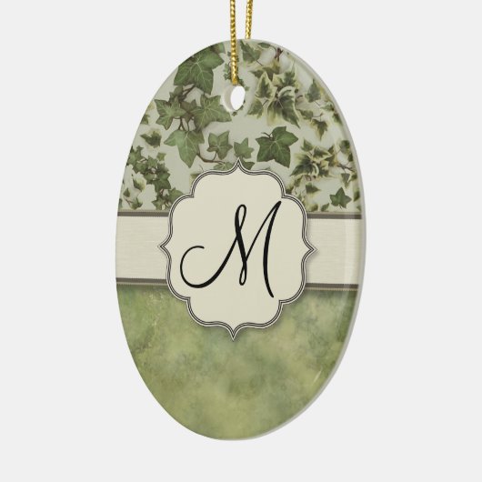 Florentijnse Waterverf Ivy met Monogram Keramisch Ornament (Links)