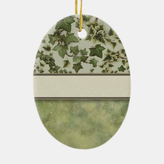 Florentijnse Waterverf Ivy met Monogram Keramisch Ornament (Achterkant)