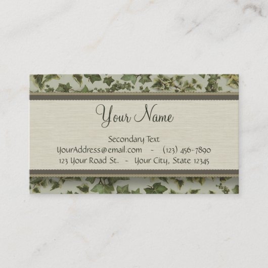 Florentijnse Waterverf Ivy met Monogram Visitekaartje (Voorkant)