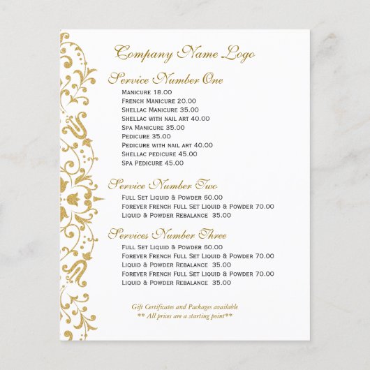  Florentijnse witte en goudvale rand Flyer (Achterkant)