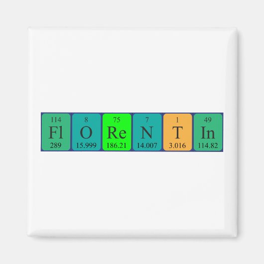 Florentin periodieke tabelnaam magnet (Voorkant)