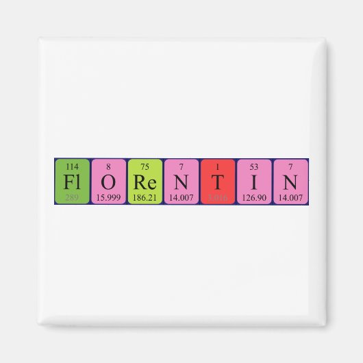 Florentin periodieke tabelnaam magnet (Voorkant)