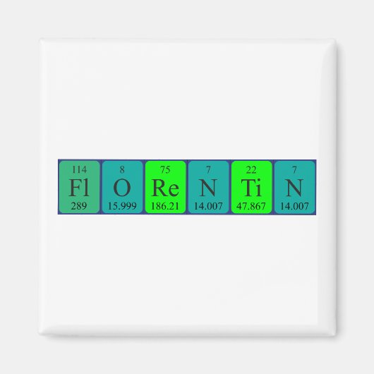 Florentin periodieke tabelnaam magnet (Voorkant)